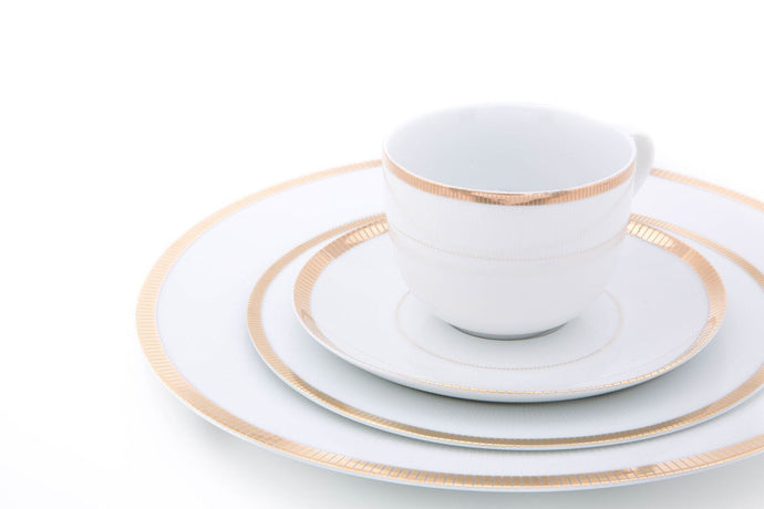 Imperial Gold 20-Piece Premium Porcelain Dinnerware Set, Service For 4 - dubaiporcelain