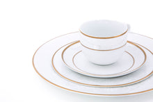 Load image into Gallery viewer, Floral Gold 20-Piece Premium Porcelain Dinnerware Set, Service for 4 - dubaiporcelain