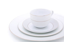 Load image into Gallery viewer, White Gold Stripe 20-Piece Porcelain Dinnerware Set, Service for 4 - dubaiporcelain